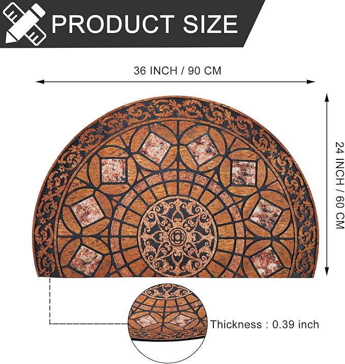CHICHIC Entrance Door Mat Large 24 x 36 Inch Entry Way Doormat Front Door Rugs Outdoors Heavy Duty Welcome Mat Non Slip Rubber Back Low Profile for Garage, Patio, High Traffic Area, Orange-Ruum Studio Home
