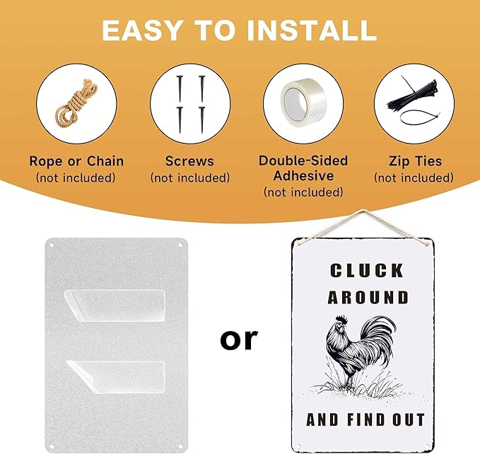 Chicken Coop Accessories Metal Signs,Funny Chickens Tin Signs - Chicken Decor Farmhouse Wall Decor,Chickens Gifts Rustic Farm House Decorations for Home/kitchen/Outdoor Garden-Ruum Studio Home