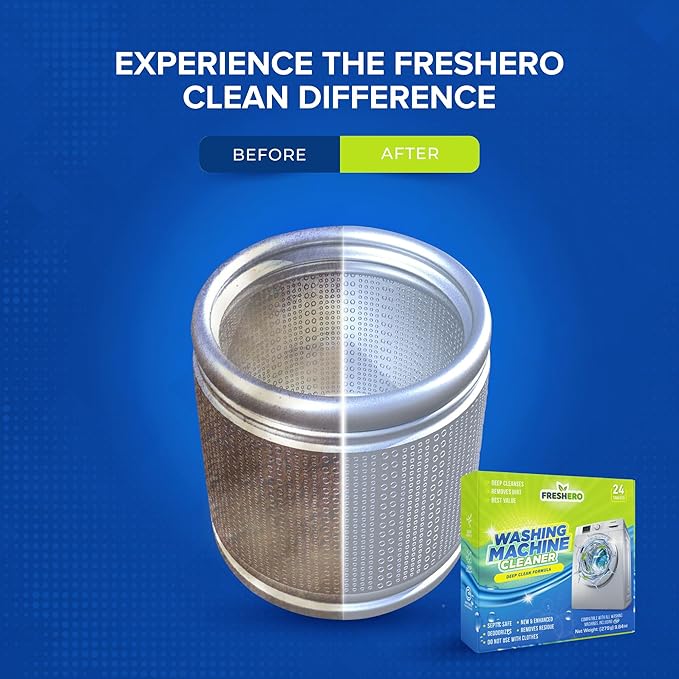 Washing Machine Cleaner Tablets – 25-Pack Deep Cleaning for Front Loader, Top Load & HE Washers – Helps Remove Odor-Causing Residues, Pet Hair & Hard Water Buildup – Septic Safe-Ruum Studio Home