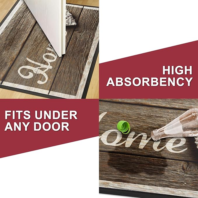 Floor Mat - for Indoor and Outdoor Use - Doormat - Non-Slip - Front Door Shoe Scraper - Size: 17x29-Ruum Studio Home