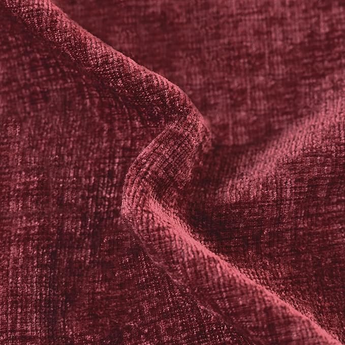 CaliTime Throw Pillow Covers Decorative 22 X 22 Inches Pack of 2 Cozy Chenille Cushion Cases for Couch Sofa Bed Living Room Home Burgundy-Ruum Studio Home