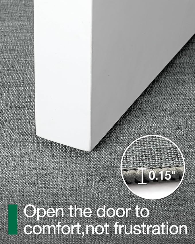 LUMI Ultra Thin Door Mat for Entryway, Low Profile Non Slip Rubber Backing Indoor Doormat, Easy Clean Welcome Entrance Mat for Inside House, Patio, Greenish Grey 17"x30"-Ruum Studio Home