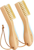 BFWood 2PCS Laundry Stain Brush - Natural Soft Boar Bristles, Removes Tough Stains from Delicate Fabrics Like Knits, Cotton, and Linens, Gentle on Fabrics, No Damage-Ruum Studio Home