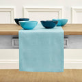 Solino Home Linen Aqua Blue Table Runner 108 Inches Long - 100% Pure Linen 14 x 108 Inch Table Runner for Dining - Fete-Ruum Studio Home