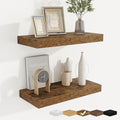 fuqing Floating Shelves for Wall, Bathroom Shelf Wall Mounted for Storage, Shelves with Invisible Bracket for Bedroom, Kitchen, Living Room, Farmhouse Small Book Shelf, 16 Inch Set of 2, Rustic Brown-Ruum Studio Home