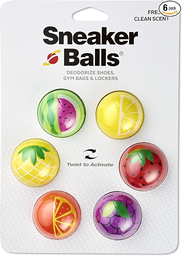 Sneaker Balls Fruitastic Sof Sole Shoe Eliminator & Remover, 3PK-Fresh, Clean Scent Blocks Odors-Twist-to-Activate, Colorful Designs, 6 Pack-Ruum Studio Home