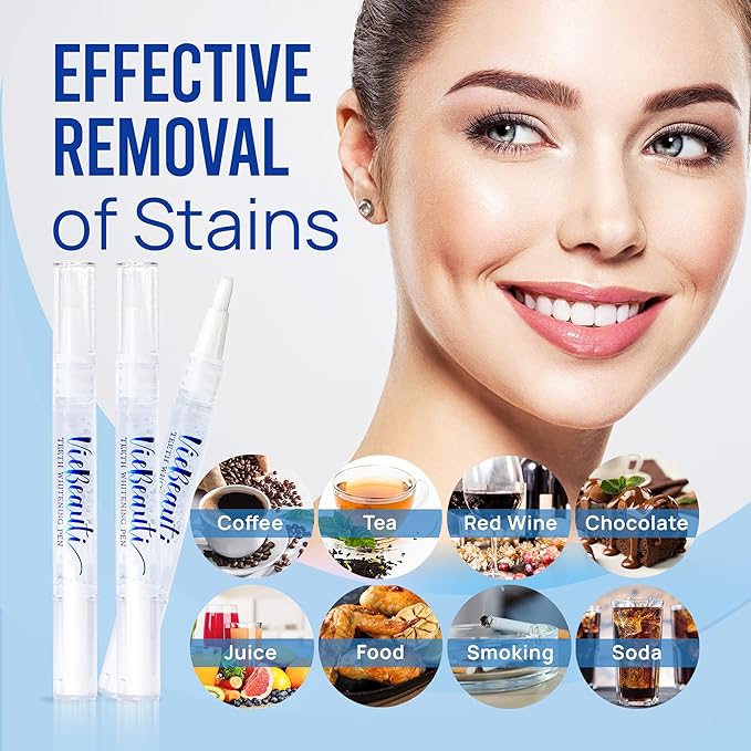 VieBeauti Teeth Whitening Pen (3 Pcs), 30+ Uses, Effective, Painless, No Sensitivity, Travel-Friendly, Easy to Use, Beautiful White Smile, Mint Flavor-Ruum Studio Home