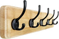 Dseap Coat Rack Wall: Patented, Heavy-Duty, 5-Double-Hooks Wooden Wall Mounted Coat Rack Coat Hanger Hook Rail for Winter Coats Hat Jacket Clothing, Light Brown-Ruum Studio Home