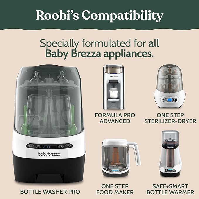 Roobi Descaling Solution Compatible with Baby Brezza. Specially Formulated to Clean & Descale Baby Appliances. Up to 2 Uses per Bottle, 2 Pack. Carbon Neutral.-Ruum Studio Home