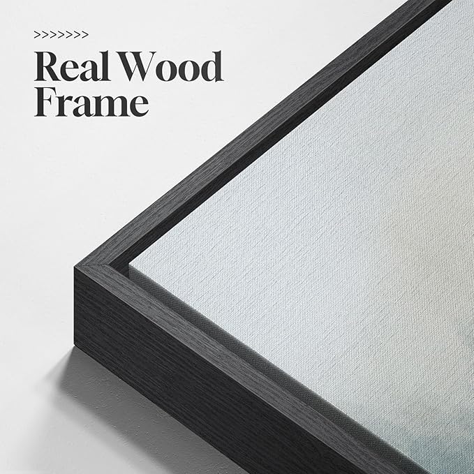 Large Framed Abstract Nature Landscape Wall Art for Living Room, 3 Piece Modern Canvas Prints Paintings Artwork for Walls, Blue Watercolor Lake Mountain Pictures for Hallway Office Wall Decor 24x36 In-Ruum Studio Home