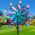 Solar Wind Spinners for Yard and Garden-60.6 Inch 360° Metal Wind Sculptures Outdoor Clearance Kinetic Windmills with Multi Color Led Glass Ball-Ruum Studio Home
