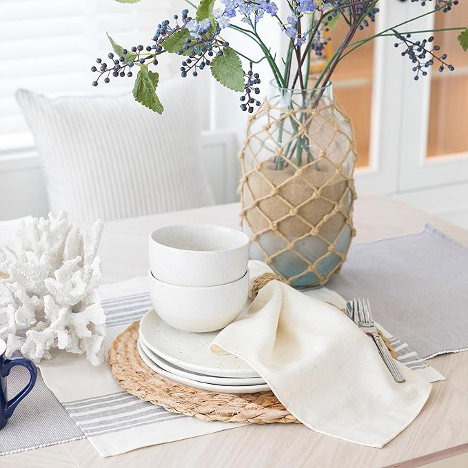Defined Deco Woven Placemats Set of 6,13" Round Rattan Placemats,Natural Hand-Woven Water Hyacinth Placemats,Farmhouse Weave Place Mats,Rustic Braided Wicker Table Mats for Dining Table,Home,Wedding.-Ruum Studio Home