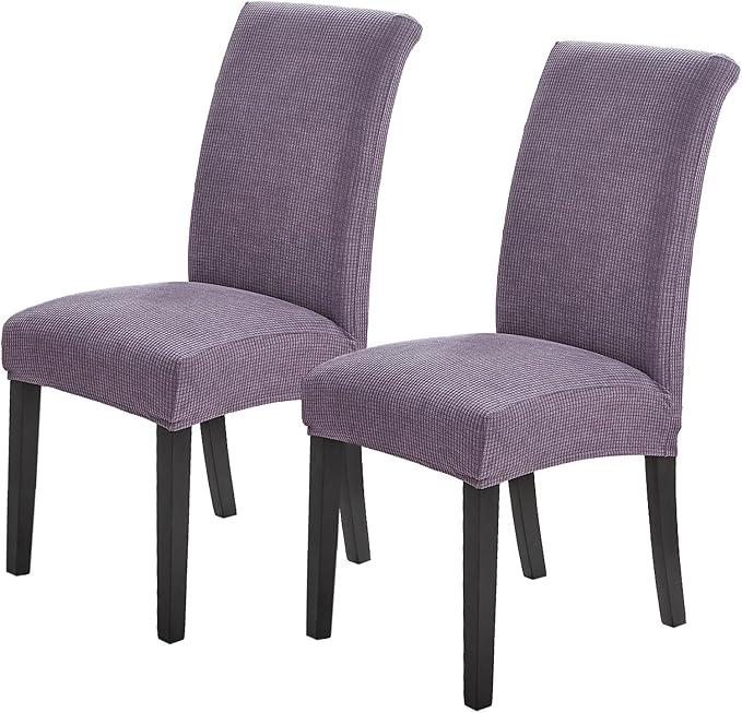 Joccun Chair Covers for Dining Room Set of 2, Dining Chair Slipcovers Stretch Dining Room Chair Covers Seat Protector,Washable Parsons Chair Cover for Home,Hotel(Grapeade,2 Pack)-Ruum Studio Home