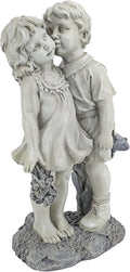 Young Sweethearts: Kissing Children Garden Statue-Ruum Studio Home