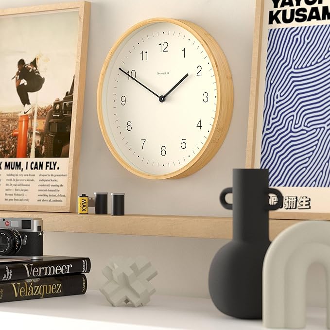 NEWGATE® Mauritius Wall Clock | Scandi Inspired Bamboo Clock | 15 inch | Modern Minimalist Design for Kitchen, Living Room or Office-Ruum Studio Home
