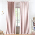 Vision Home Soft Pink Pinch Pleated Full Blackout Curtains Linen Blended Room Darkening Curtain Panels 90 inch for Living Room Bedroom Thermal Insulated Pinch Pleat Drapes with Hooks 40" Wx90 Lx2-Ruum Studio Home