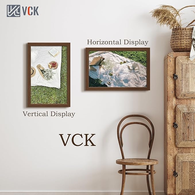 VCK 14x22 Frame Set of 3 - Brown, Wood Picture Frame with Exclusive Wood Grain, Wall Gallery Frame-Ruum Studio Home