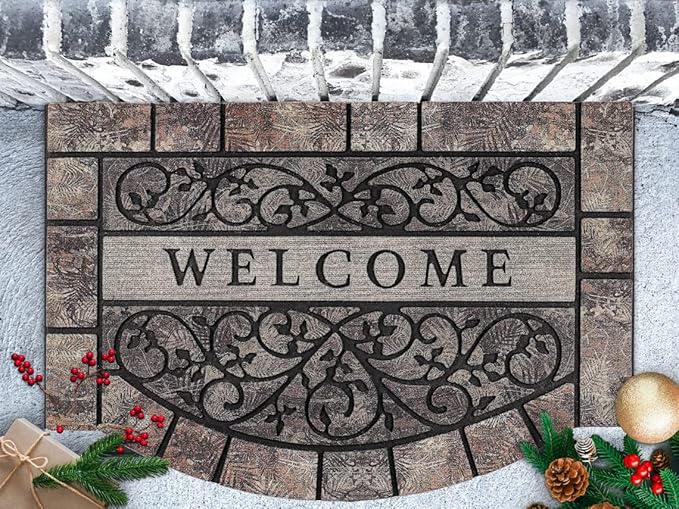 Thick Welcome Mats Outdoor, 24 * 36" Large Front Door Mat Entrance, Durable Welcome Mat for Front Door, Heavy Duty No Slip Rubber Outdoor Mats for Home Entrance-Ruum Studio Home