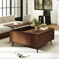 36.2" Lift Top Coffee Table with Storage, Large Square Coffee Tables with Hidden Compartment, Mid Century Modern Center Table for Home Office,Living Room,Dark Walnut-Ruum Studio Home