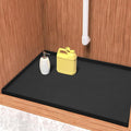URMONA Waterproof Silicone Under Sink Mat 22'' x 19'' Shelf Liner for Kitchen and Bathroom, Cabinet and Counter Protector, Storage and Organizers, Litter Mat, Pet Cat Puppy Essentials(Black)-Ruum Studio Home