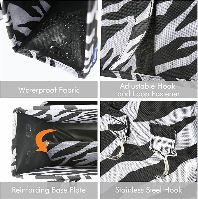 Surblue Caddy Hanging Organizer Bedside Storage Bag for Bunk and Hospital Beds, Zebra, Small-Ruum Studio Home