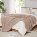 L'AGRATY Chunky Knit Blanket Throw: 80''x90'' Chenille Chunky Knitted Throw Blankets for Bed Couch - Handmade Thick Big Cable Knit Blanket - Large Crochet Rope Blankets for Home Decor(Light Taupe)-Ruum Studio Home
