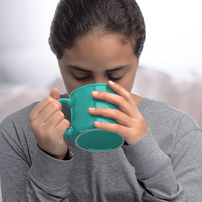 DISCOUNT PROMOS Ceramic Campfire Coffee Mugs 13 oz. Set of 10, Bulk Pack - Perfect for Tea, Espresso, Cappuccino, Hot Cocoa - Mint-Ruum Studio Home