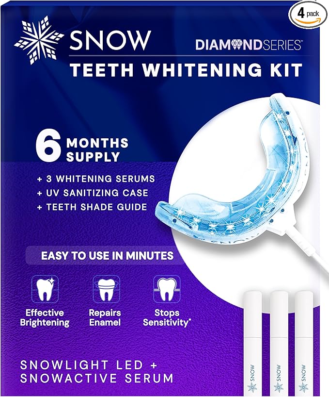 Snow Teeth Whitening Kit - Snow Teeth Whitening Serum and LED Mouthpiece Whitener, Formulated with Hydroxyapatite, Good for 6 Months - Wired Kit with 3 Wands-Ruum Studio Home
