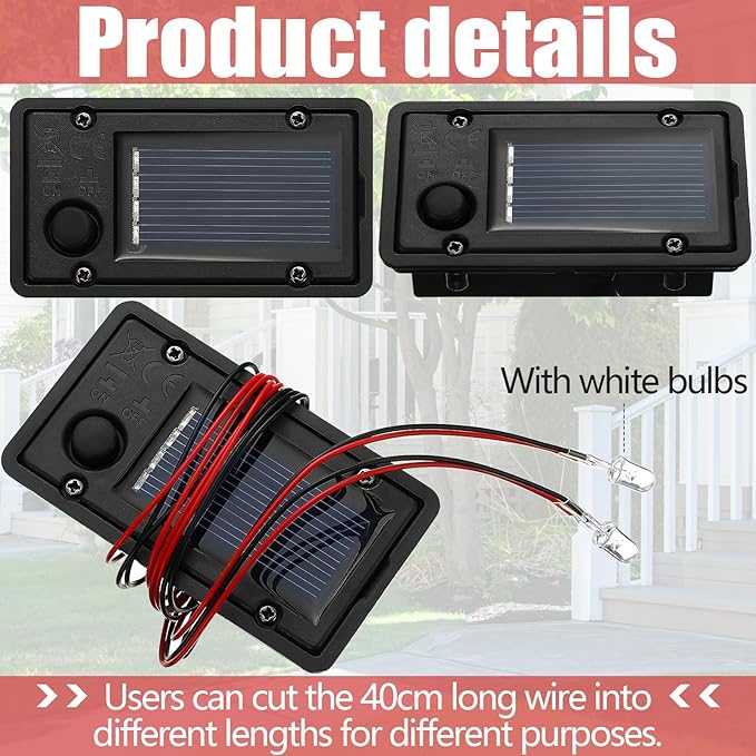 12 Pcs Solar Lantern Light Replacement Tops Parts for Outdoor Waterproof LED Panel Battery Box Replacement Solar Light Parts for Outdoor DIY Lanterns Garden Patio Decor-Ruum Studio Home