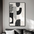 Framed Black and White Abstract Wall Art, Modern Minimalist Canvas Prints Paintings Artwork for Walls, Geometric Pictures for Living Room Dining Room Bedroom Office Bathroom Wall Decor 24x36 In-Ruum Studio Home