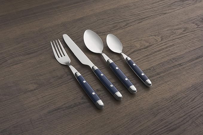 Cambridge Silversmiths, Blue, Jubilee Flatware, Service for 4, 16 Piece Set, Dorm Room Essentials, First Apartment-Ruum Studio Home