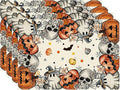 XCHI Spooky Skeleton Ghost Pumpkin Halloween Placemats Set of 4 Table Mats for Party Home Kitchen Dining Table Decorations 12x18 Inch-Ruum Studio Home