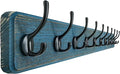 Dseap Coat Rack Wall: 38-1/4" Long, Patented, Heavy-Duty, 10-Double-Hooks Wooden Wall Mounted Coat Rack Coat Hanger Hook Rail for Winter Coats Hat Jacket Clothing, Weathered Blue-Ruum Studio Home