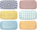 Selamica Ceramic Serving Platters, 12 Inch Serving Trays for Party Entertaining, Large Rectangular Serving Plates, Set of 6, Assorted Colors-Ruum Studio Home