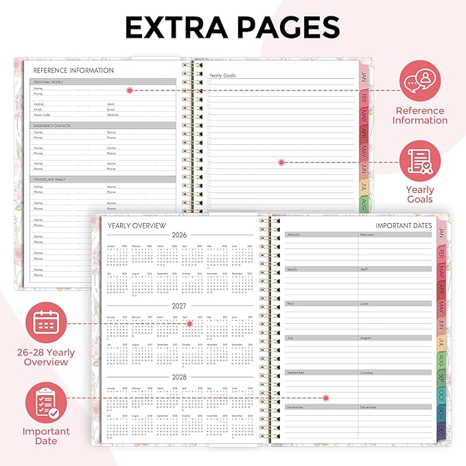 Planner 2026, 8.5" x 11" Monthly & Weekly Planner with Tabs, JAN - DEC 2026, Goal Setting & Time Management Organizer for Professionals & Students-Ruum Studio Home