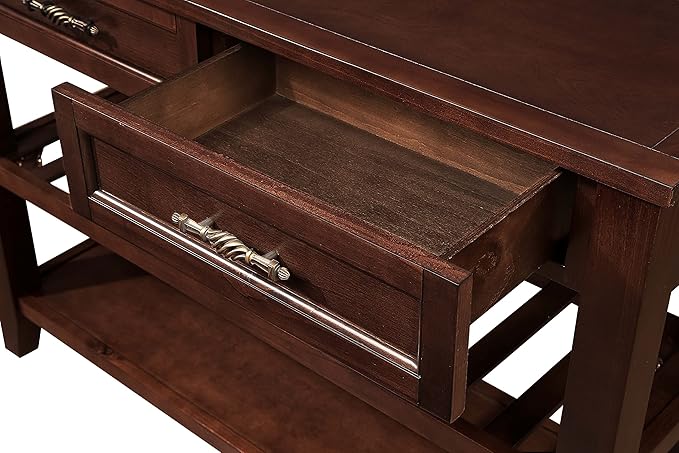 Solid Wood Console Table Sofa Tables with Drawers and Shelves Small Entryway Table for Living Room,Decorative,Foyer(42" Espresso)-Ruum Studio Home
