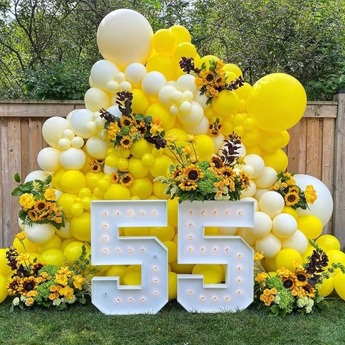 130pcs Yellow Balloons Different Sizes 18" 12" 10" 5" Party Latex Balloons for Boys Girls Birthday Baby Shower Gender Reveal Wedding Sunflower Party Decorations-Ruum Studio Home