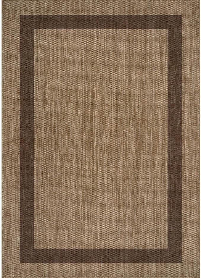 CAMILSON Outdoor Rug 5x7 - Modern Outside Rugs for Patios Porches Waterproof Durable Washable Non-Shedding, Easy-to-Clean Indoor Outdoor Area Carpet (5 x 7, Bordered - Jute)-Ruum Studio Home