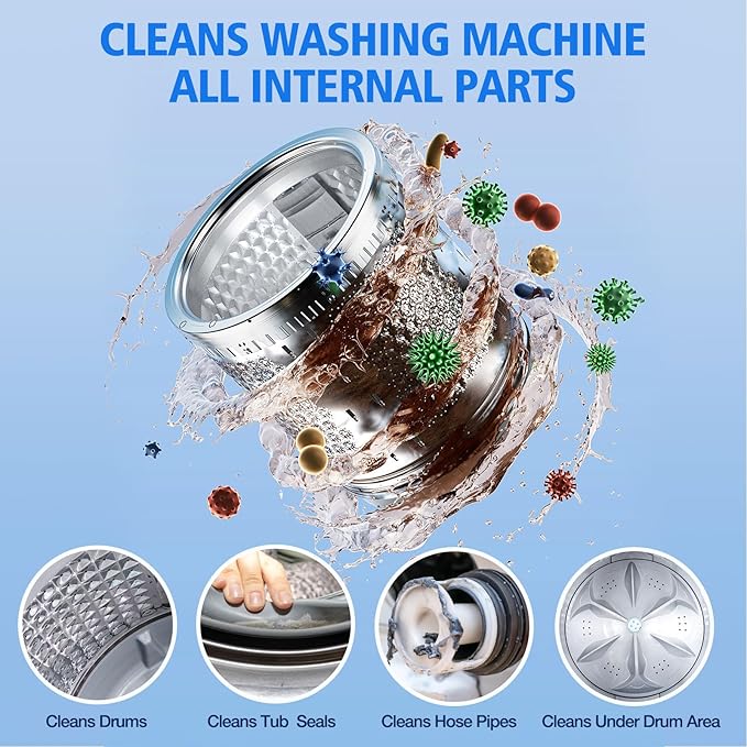 Washing Machine Cleaner-36Pack-18 Month Supply,Washer Machine Cleaner Tablets Formulated For Pet Owners,Easy Pet Hair Remover for Laundry,Compatible with HE, Top & Front Load Washer.Septic Safe-Ruum Studio Home