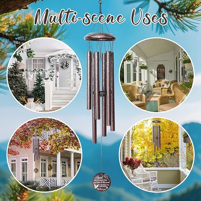 Gifts for Aunt, 25''Wind Chimes, Birthday Gifts for Aunt from Nephew Niece, Best Aunts Ever Gift for Women,Thanksgiving,Christmas Day Gift Ideas for Love Rreminder.-Ruum Studio Home