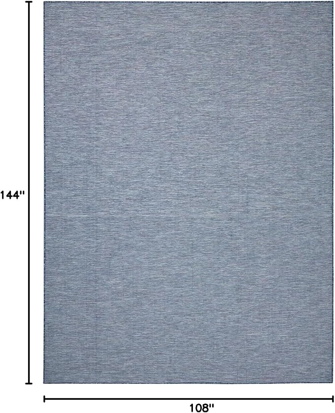 Nourison Positano Indoor-Outdoor Navy Blue 9' x 12' Area Rug, Easy Cleaning, Non Shedding, Bed Room, Living Room, Dining Room, Backyard, Deck, Patio (9x12)-Ruum Studio Home