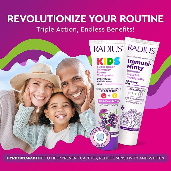 RADIUS Kids Super Duper Immunity Power Toothpaste 2.5 Oz - Super Duper Bubble Berry Mint - Pack of 1-Ruum Studio Home