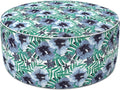 LVTXIII Indoor/Outdoor Inflatable Ottoman, D31 x H14 Inch Large Round Ottoman, All Weather Foot Rest Stool, Portable Footrest for Patio, Garden, Camping and Home - Blue Salmone Tropical-Ruum Studio Home