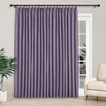Macochico 100”Wx96”L Pinch Pleated 100% Blackout Linen Curtains Thermal Sliding Curtains for Bedroom Living Room Sliding Glass Door Farmhouse Shabby Chic Violet Drapery with Tieback 1 Panel-Ruum Studio Home