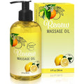 Renew Massage Oil with Orange, Lemon & Peppermint Essential Oils - Great for Massage Therapy or Home use. Ideal for Full Body – with Almond, Grapeseed & Jojoba – by Brookethorne Naturals-Ruum Studio Home