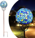 Solar Lights Outdoor Decorative, Solar Gazing Ball Mosaic Garden Stakes Decorative Waterproof Outdoor Lights for Pathway Yard Lawn Decoration (Blue)-Ruum Studio Home