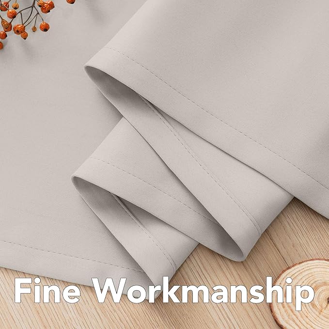 H.VERSAILTEX Blackout Room Darkening Thermal Insulated Grommet Window Curtains for Living Room,Grommet Top,Ivory/Cream Pattern,52x63-inch, Sold by 2 Panels-Ruum Studio Home