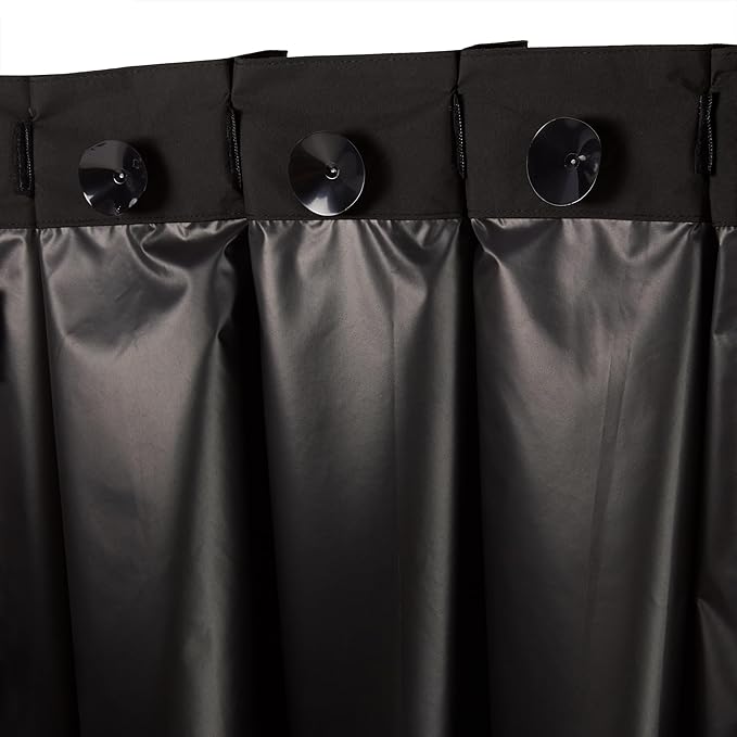 Amazon Basics Portable Blackout Curtain Shade with Suction Cups, 50"W x 78"L, 2-Pack, Black-Ruum Studio Home