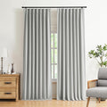 Vision Home Light Grey Pinch Pleated Full Blackout Curtains Linen Blended Room Darkening Curtain Panels 84 inch for Living Room Bedroom Thermal Insulated Pinch Pleat Drapes with Hooks 40" Wx84 Lx2-Ruum Studio Home