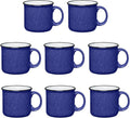 Set of 8 Ceramic Campfire Mugs – 15 Oz, Cobalt Blue – Coffee & Tea Cups for Home, Work, Travel, Camping – Customizable, Great for DIY, Events, Companies-Ruum Studio Home